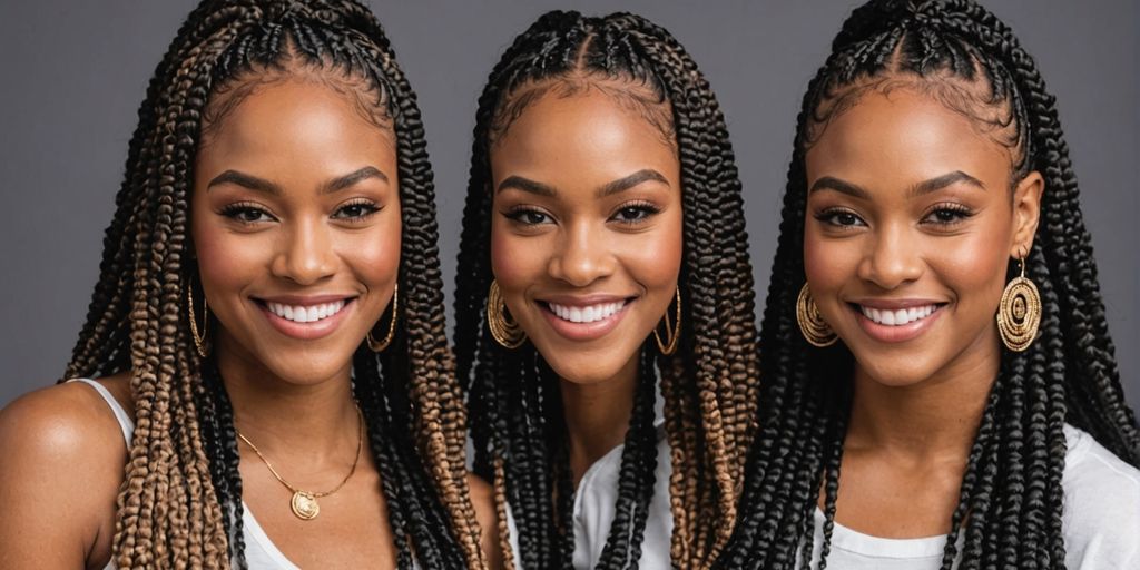 Two women with different braided hairstyles